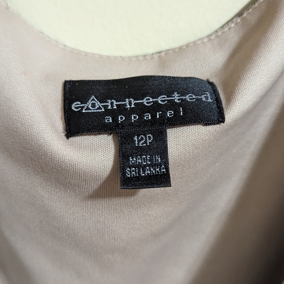 Silver Metallic Dress Cap Sleeve Wedding Guest Size 12P Connected Apparel NWT - Picture 3 of 4